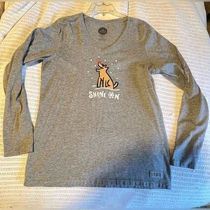 Life is Good Shine On Rocket Long Sleeve Crusher Vee size M